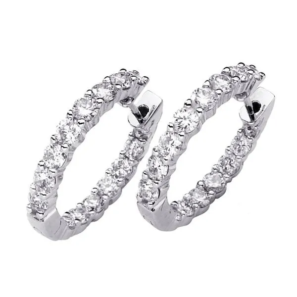 Diamond inside out hoop earrings Stambaugh Jewelers Defiance, OH