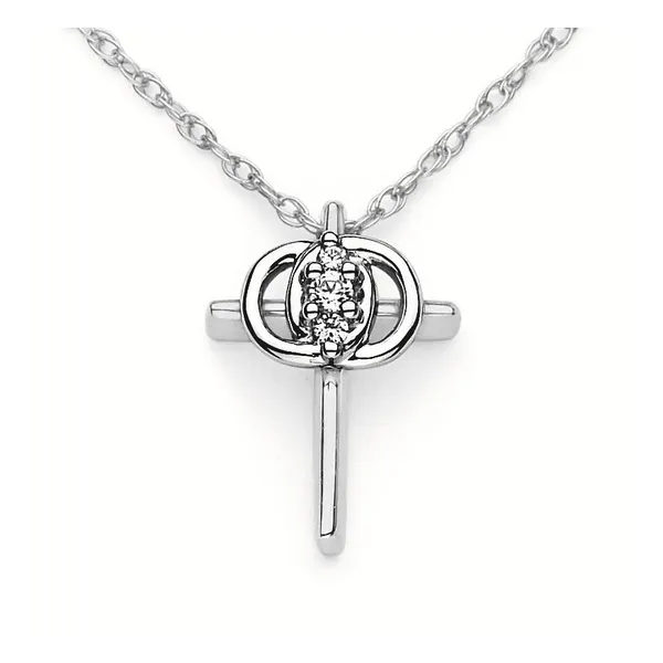 Sterling Silver Christian Marriage Symbol Diamond Pendant Stambaugh Jewelers Defiance, OH