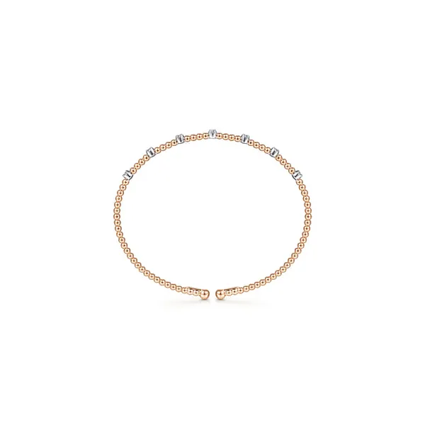 14kt Rose amd White Gold Diamond Bujukan Cuff Bracelet Image 3 Stambaugh Jewelers Defiance, OH