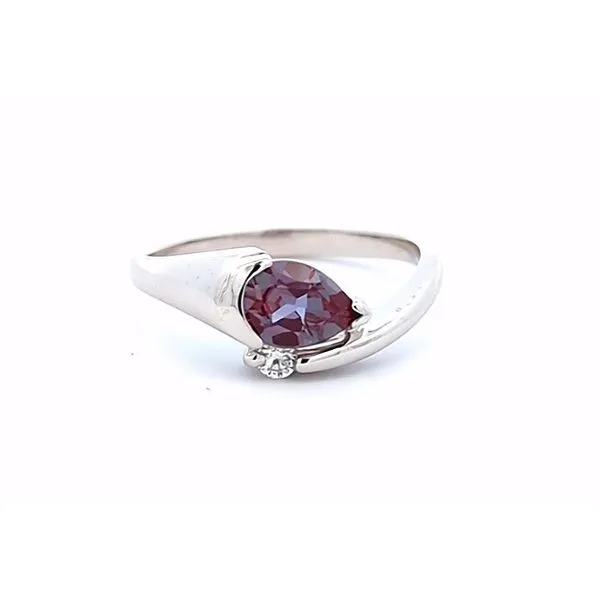 14kt White Gold Alexandrite and Diamond Ring Image 2 Stambaugh Jewelers Defiance, OH