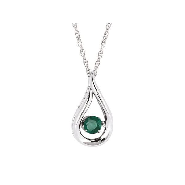 Shimmering® Emerald Birthstone Pendant in Sterling Silver Stambaugh Jewelers Defiance, OH