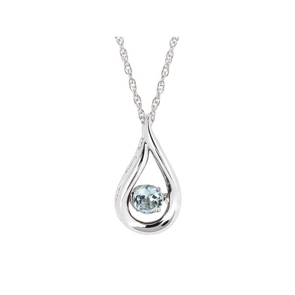 Shimmering® Aquamarine Pendant in Sterling Silver Stambaugh Jewelers Defiance, OH