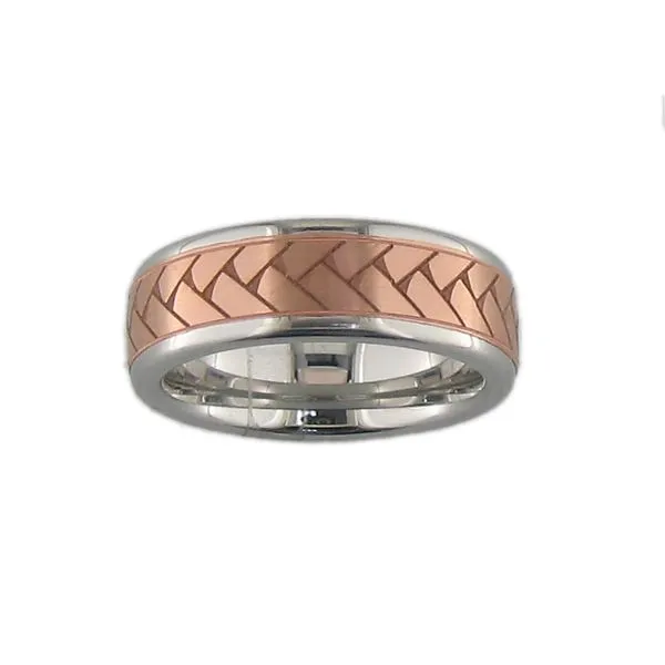 Serinium™ and rose gold wedding band Stambaugh Jewelers Defiance, OH