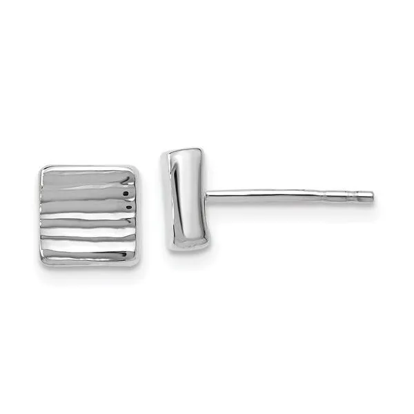14kt White Gold Square Stud Earrings Stambaugh Jewelers Defiance, OH