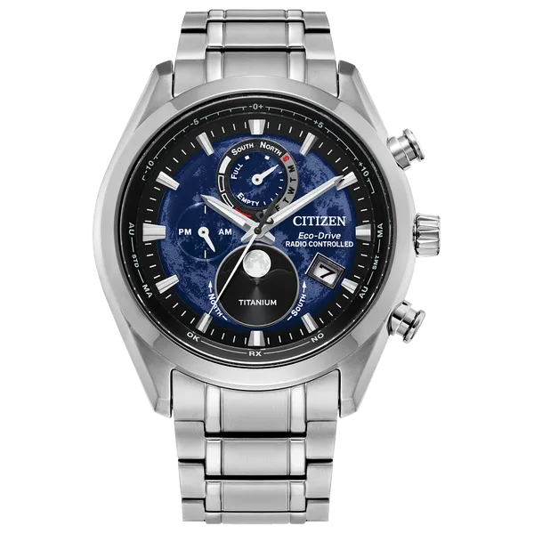 Citizen Eco Drive Tsuki-yomi Atomic Timekeeping Super Titanium Watch Stambaugh Jewelers Defiance, OH