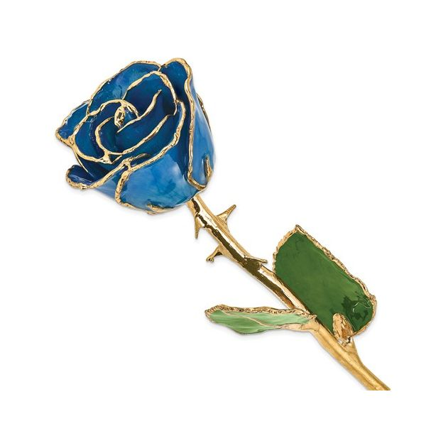 Teal Blue 24kt Gold Dipped Rose Stambaugh Jewelers Defiance, OH