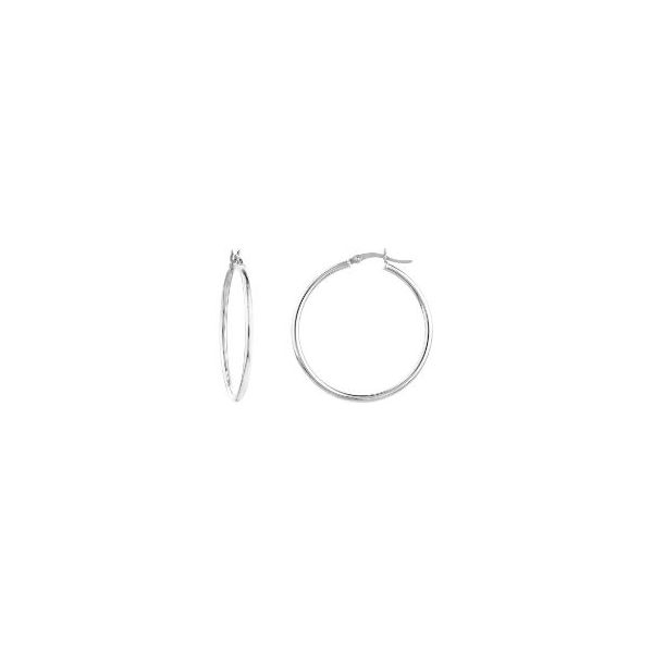 SVS Signature Polished Hoop Earrings 35 mm SVS Fine Jewelry Oceanside, NY