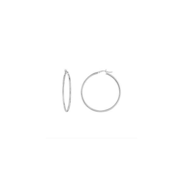 SVS Signature Polished Hoop Earrings 40 mm SVS Fine Jewelry Oceanside, NY