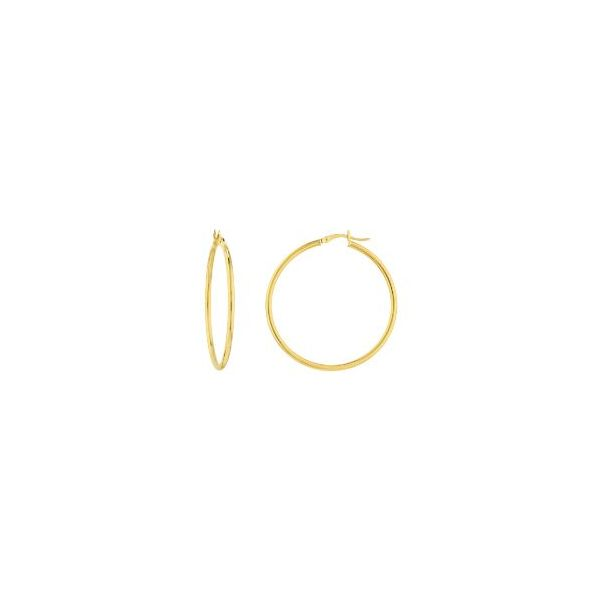 SVS Signature Polished Hoop Earrings 40 mm SVS Fine Jewelry Oceanside, NY