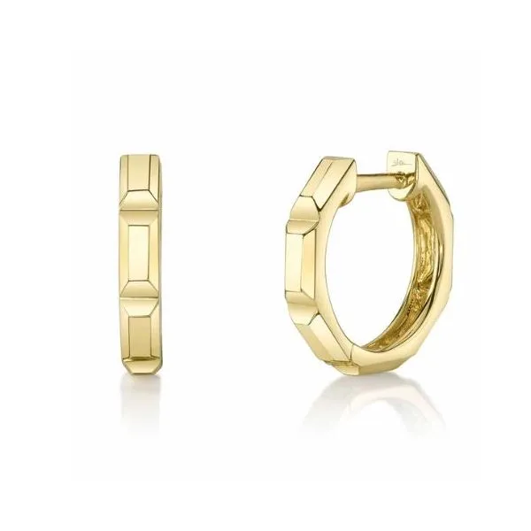 Shy Creation Yellow Gold Huggie Earrings SVS Fine Jewelry Oceanside, NY