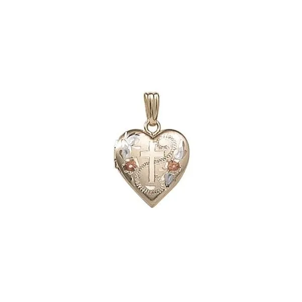 Kiddie Kraft Children's 14K Tri-Tone Hand Engraved Heart Shaped Children's Locket SVS Fine Jewelry Oceanside, NY