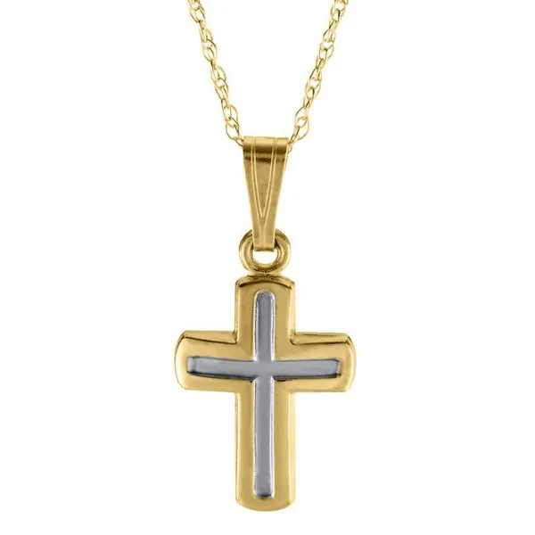 Kiddie Kraft 14K White and Yellow Gold Children's Cross SVS Fine Jewelry Oceanside, NY