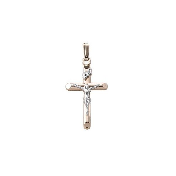 Kiddie Kraft Children's 14K Two-Tone Yellow and White Gold Crucifix SVS Fine Jewelry Oceanside, NY