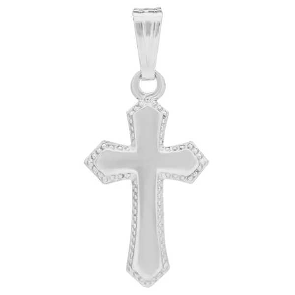 Kiddie Kraft White Gold Diamond Cut Cross, 15