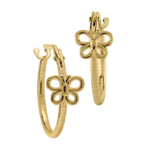 Kiddie Kraft Yellow Gold Hoop Earrings Image 2 SVS Fine Jewelry Oceanside, NY