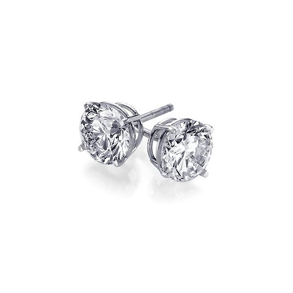14K White Gold Diamond Stud Earrings 0.72Cttw SVS Fine Jewelry Oceanside, NY