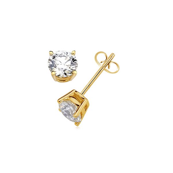 14K Yellow Gold Single Stud Earring Approximately 0.12Ct SVS Fine Jewelry Oceanside, NY
