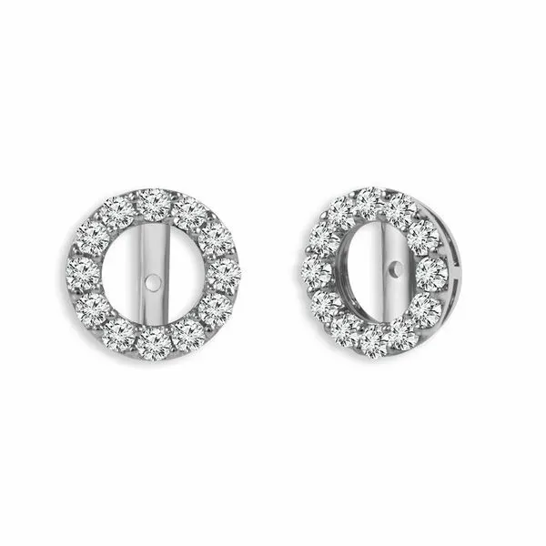 White Gold & Diamond Earring Jackets Image 2 SVS Fine Jewelry Oceanside, NY