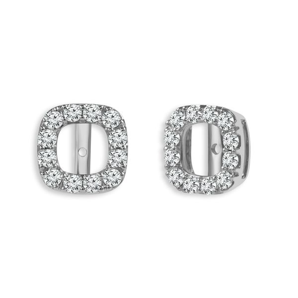 Cushion Shaped Diamond Halo Earring Jackets, .50ctw Image 2 SVS Fine Jewelry Oceanside, NY