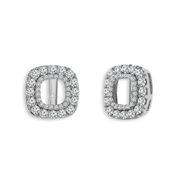 White Gold & Diamond Earring Jackets Image 2 SVS Fine Jewelry Oceanside, NY