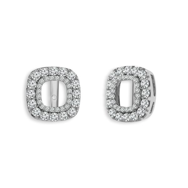 White Gold Diamond Earring Jackets, .50ctw Image 2 SVS Fine Jewelry Oceanside, NY