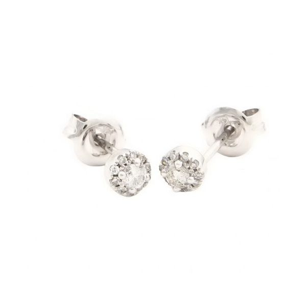 14K White Gold Diamond Stud Earrings 0.17Cttw SVS Fine Jewelry Oceanside, NY