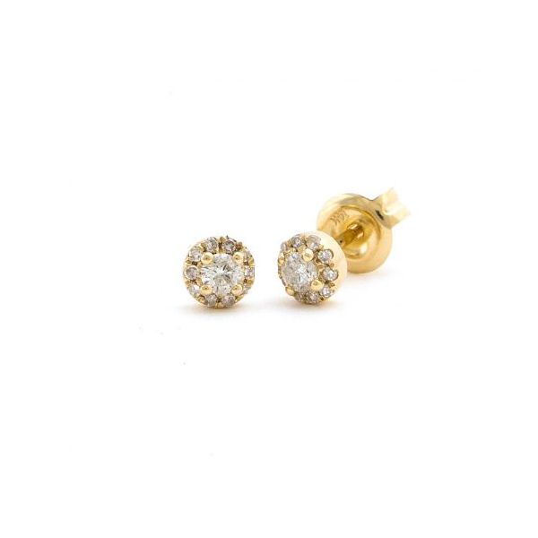 14K Yellow Gold Diamond Stud Earrings 0.17Cttw SVS Fine Jewelry Oceanside, NY