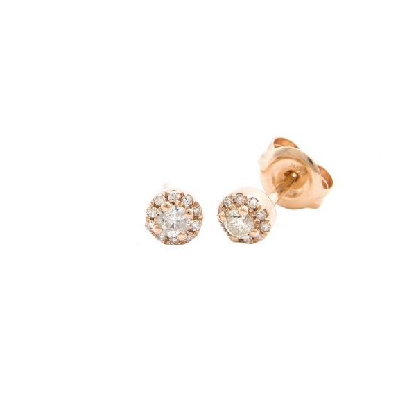 14K Rose Gold Diamond Stud Earrings 0.17Cttw SVS Fine Jewelry Oceanside, NY