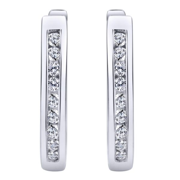Gabriel & Co. Lusso Collection White Gold & Diamond Earrings Image 3 SVS Fine Jewelry Oceanside, NY