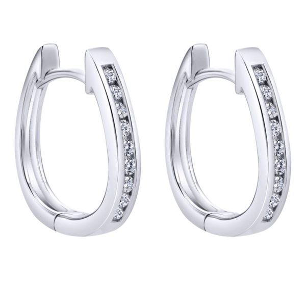 Gabriel & Co. Lusso Collection White Gold & Diamond Earrings SVS Fine Jewelry Oceanside, NY