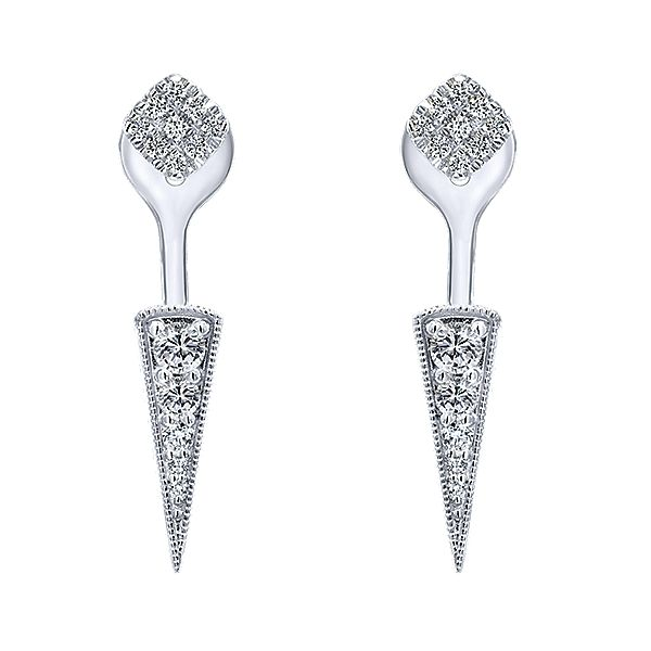 Gabriel & Co. Kaslique Collection White Gold Diamond Earrings Image 2 SVS Fine Jewelry Oceanside, NY