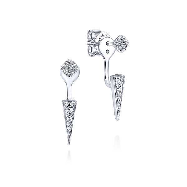 Gabriel & Co. Kaslique Collection White Gold Diamond Earrings SVS Fine Jewelry Oceanside, NY