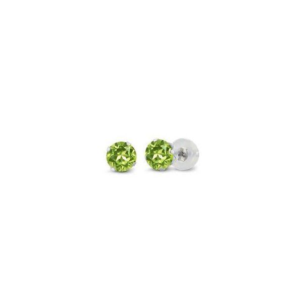 White Gold and Peridot Stud Earrings SVS Fine Jewelry Oceanside, NY