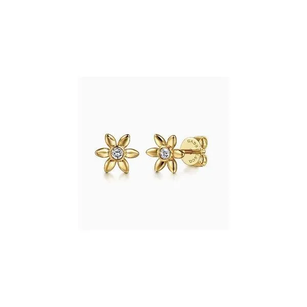 Gabriel & Co. Contemporary Yellow Gold Earrings SVS Fine Jewelry Oceanside, NY