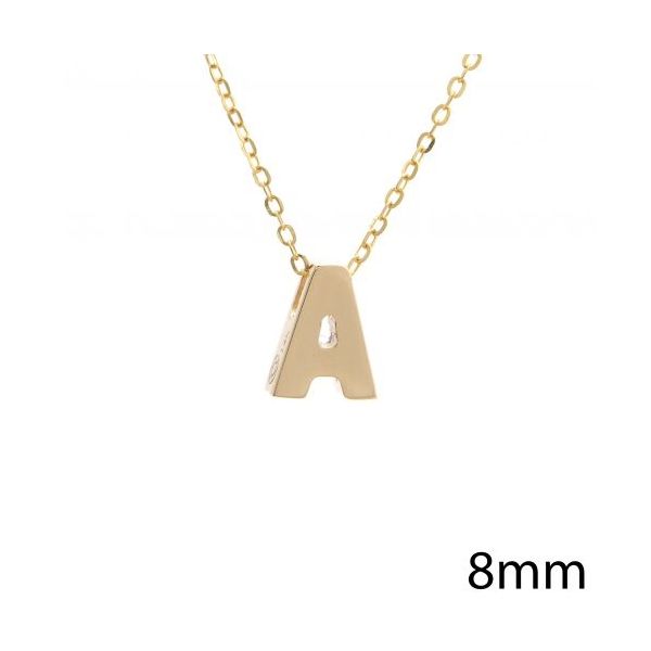 14K Yellow Gold Initial 'A' Necklace SVS Fine Jewelry Oceanside, NY