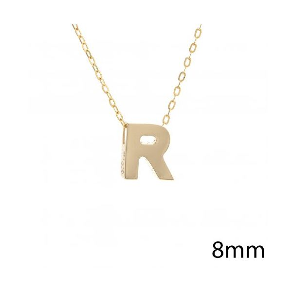 14K Yellow Gold Initial 'R' Necklace SVS Fine Jewelry Oceanside, NY