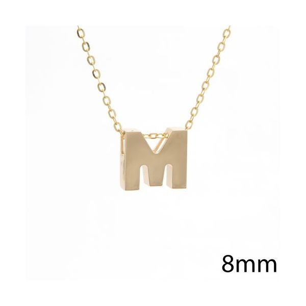 14K Yellow Gold Initial 'M' Necklace SVS Fine Jewelry Oceanside, NY