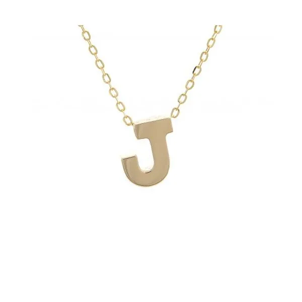 14K Yellow Gold Initial 'J' Necklace SVS Fine Jewelry Oceanside, NY