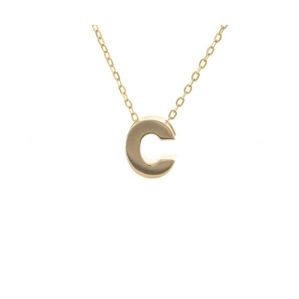 14K Yellow Gold Initial 'C' Necklace SVS Fine Jewelry Oceanside, NY