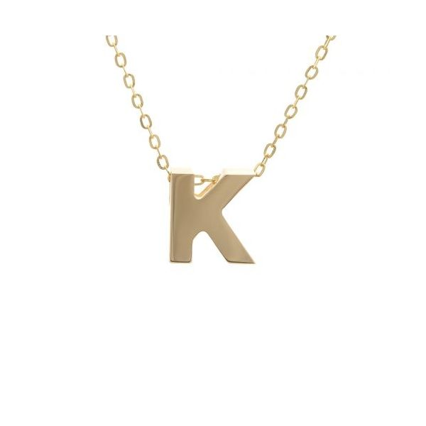 14K Yellow Gold Initial 'K' Necklace SVS Fine Jewelry Oceanside, NY