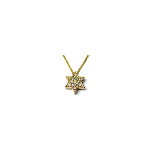 Yellow Gold Diamond Jewish Star Necklace SVS Fine Jewelry Oceanside, NY