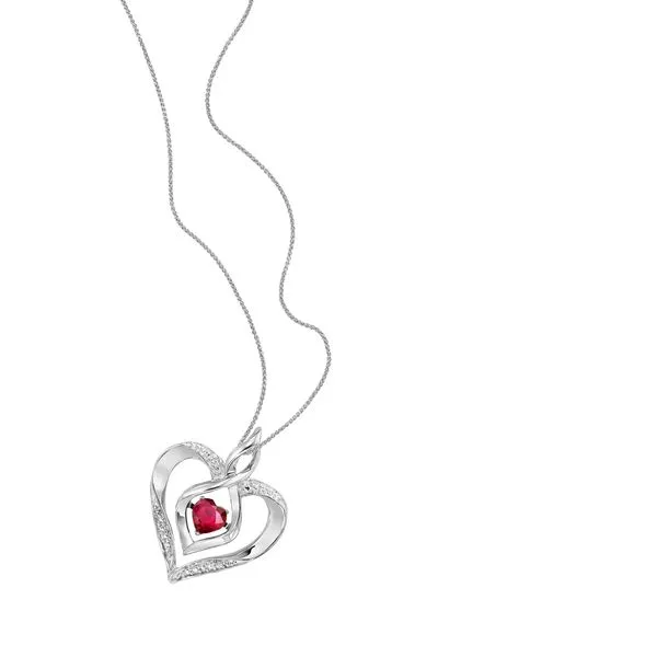 Rhythm Of Love Heart Birthstone Pendant -  Ruby Image 2 SVS Fine Jewelry Oceanside, NY