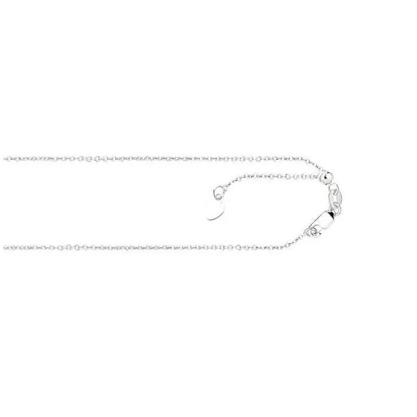 White Gold 1.1 mm Adjustable Cable Chain SVS Fine Jewelry Oceanside, NY