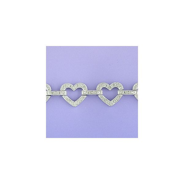 Sterling Silver Diamond Heart Bracelet 0.23Cttw SVS Fine Jewelry Oceanside, NY