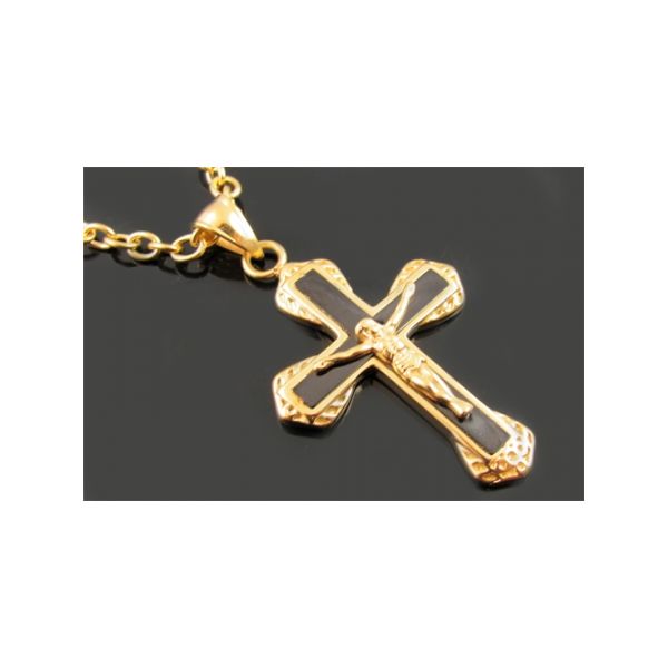 BLACKJACK Stainless Steel Crucifix Pendant SVS Fine Jewelry Oceanside, NY