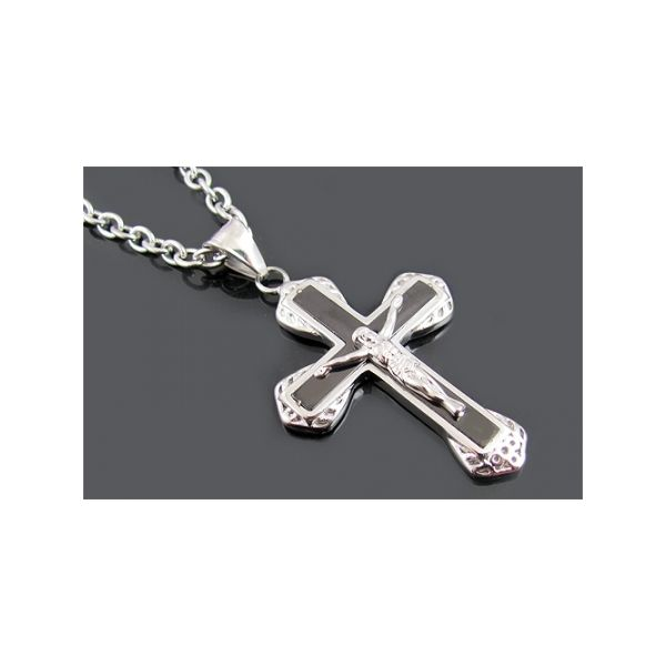 BLACKJACK Stainless Steel Crucifix Pendant SVS Fine Jewelry Oceanside, NY