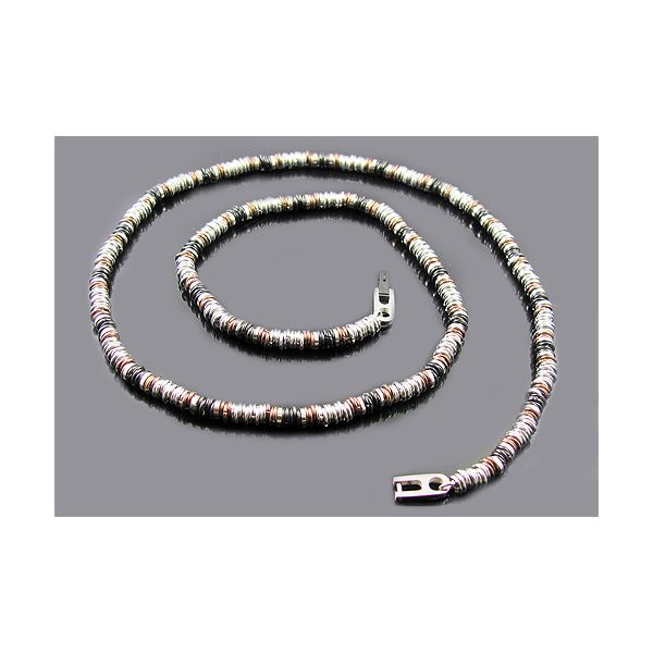 BLACKJACK Stainless Steel Black And Bronze Plated Necklace Image 2 SVS Fine Jewelry Oceanside, NY