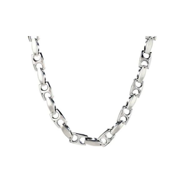 Men's Stainless Steel Anchor Link Chain Necklace SVS Fine Jewelry Oceanside, NY