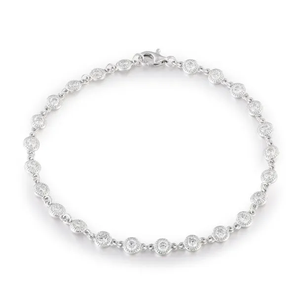 Lab Grown Bezel-Set Diamond Tennis Bracelet 2.00 ctw, 10K White Gold SVS Fine Jewelry Oceanside, NY