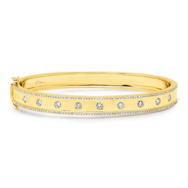 14K Yellow Gold and Diamond ID Bangle SVS Fine Jewelry Oceanside, NY